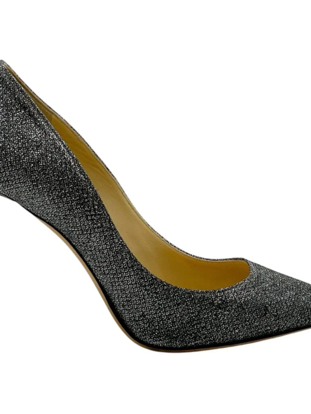 Jimmy Choo Silver Pewter Shimmer Pumps